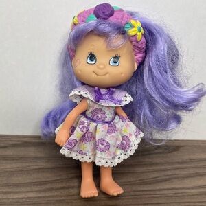 Vintage Blooming Babies Sweet Scented 5" Doll Figure Headband Purple Hair 1997
